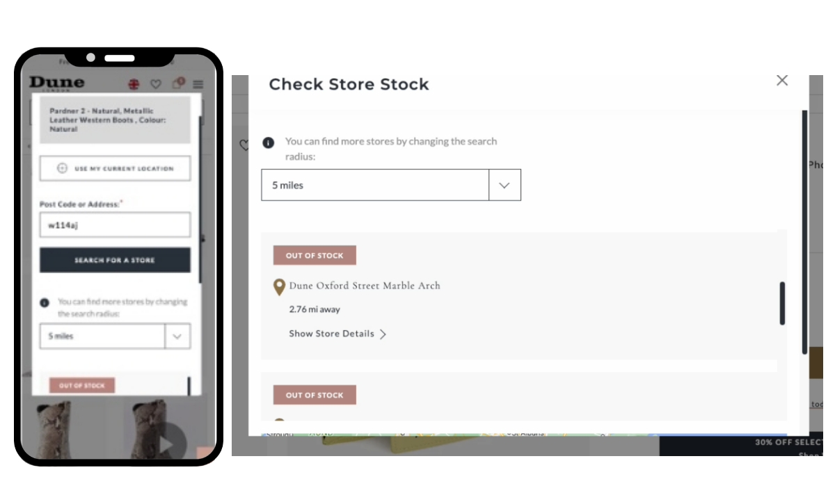 an image of the old PDP modal